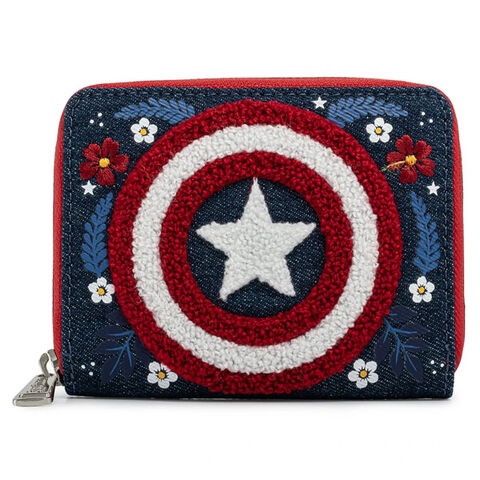 Portefeuille Loungefly - Captain America 80th Anniversary - Floral Sheild